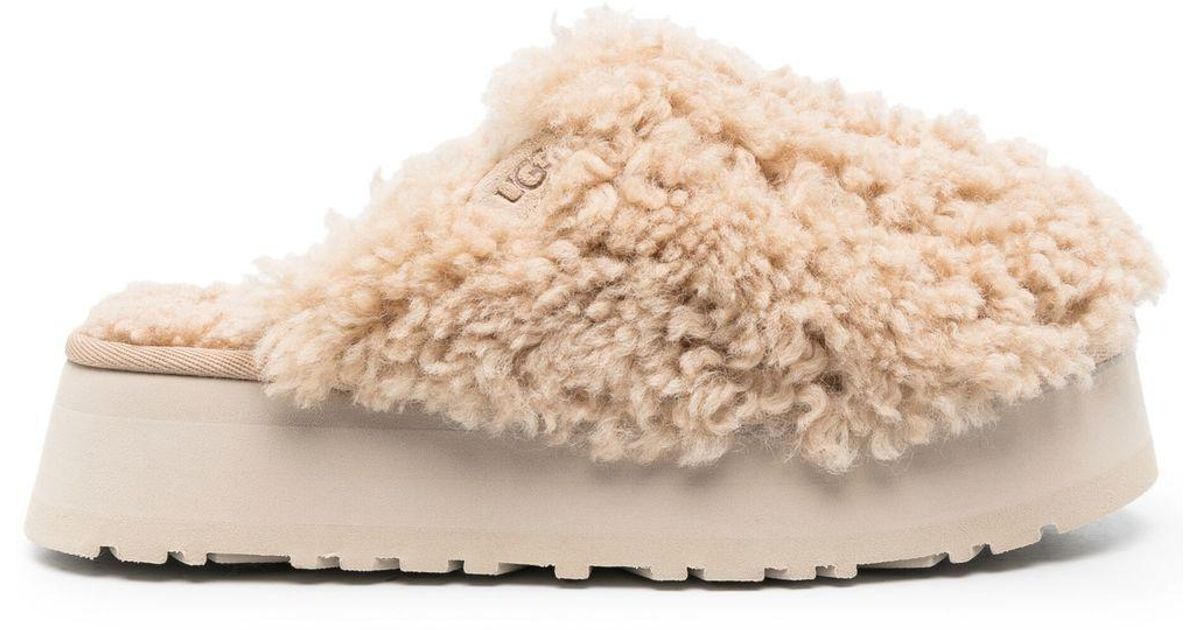 Ugg Maxi Curly Platform Slippers In Natural Lyst 7449