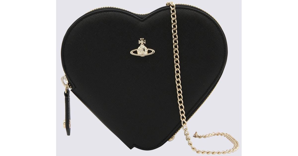 Vivienne Westwood Leather New Heart Crossbody Bag in Black Lyst