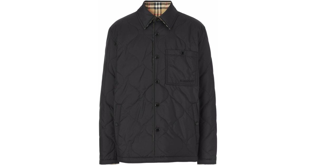 Burberry Francis Quilted Jacket in Black for Men | Lyst