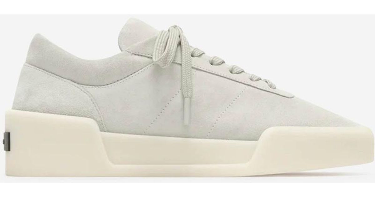 Fear Of God Men 'Aerobic Low' Grey Low Top Sneakers With Logo Patch On The Rear In Leather Man main image 0