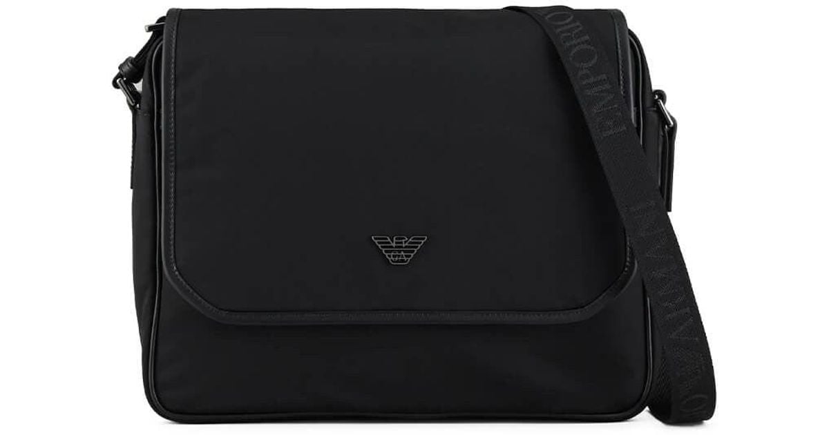 Emporio Armani Synthetic Black Messenger Bag for Men Lyst