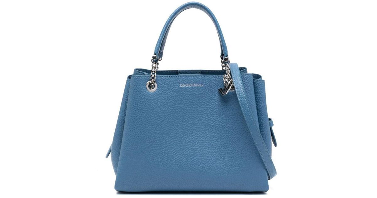 Emporio Armani Logo Tote Bag in Blue | Lyst