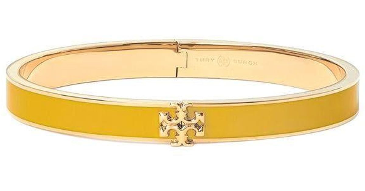 Tory Burch Embossed Logo Bracelets in Yellow Lyst