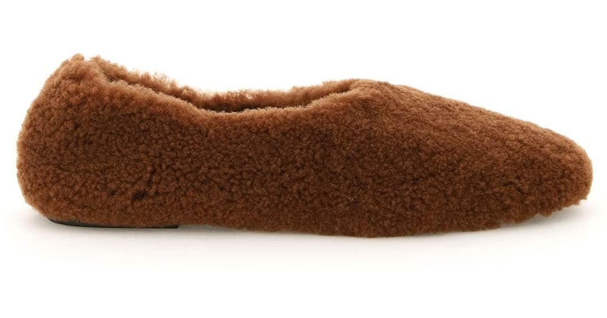 Fur Deluxe Fur Shearling Ballet Flats in Brown | Lyst Canada