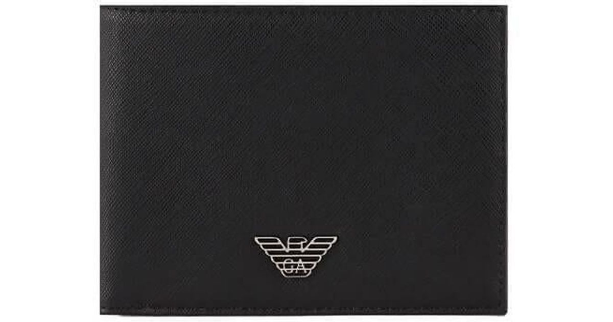 Emporio Armani Black Coin Pocket Wallet for Men Lyst