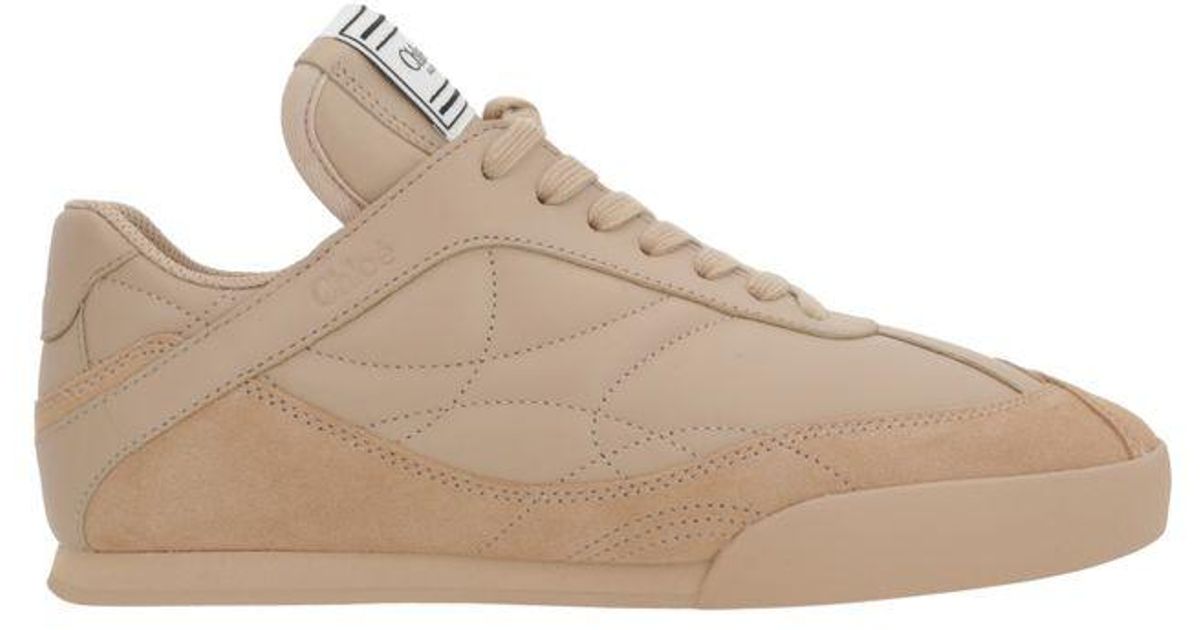 Chloé Beige Nylon Athletic Sneakers