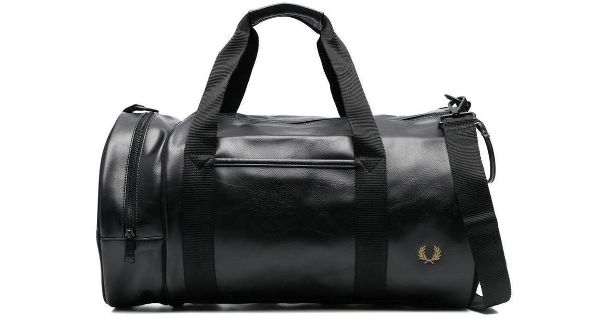 Fred Perry Fp Tonal Pu Barrel Bag Bags in Black for Men | Lyst