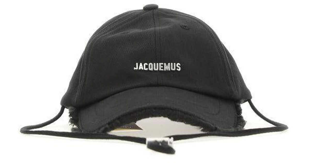 Jacquemus Raffia Fringe Baseball Cap in Black for Men | Lyst