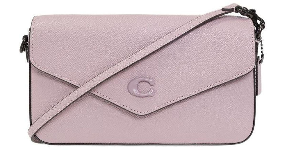 COACH Wyn Logo Plaque Crossbody Bag in Pink | Lyst