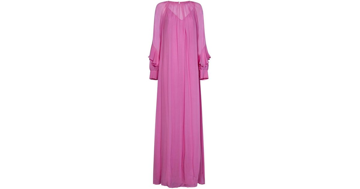 Max Mara Maxmara Studio Cordova Long Dress in Pink | Lyst