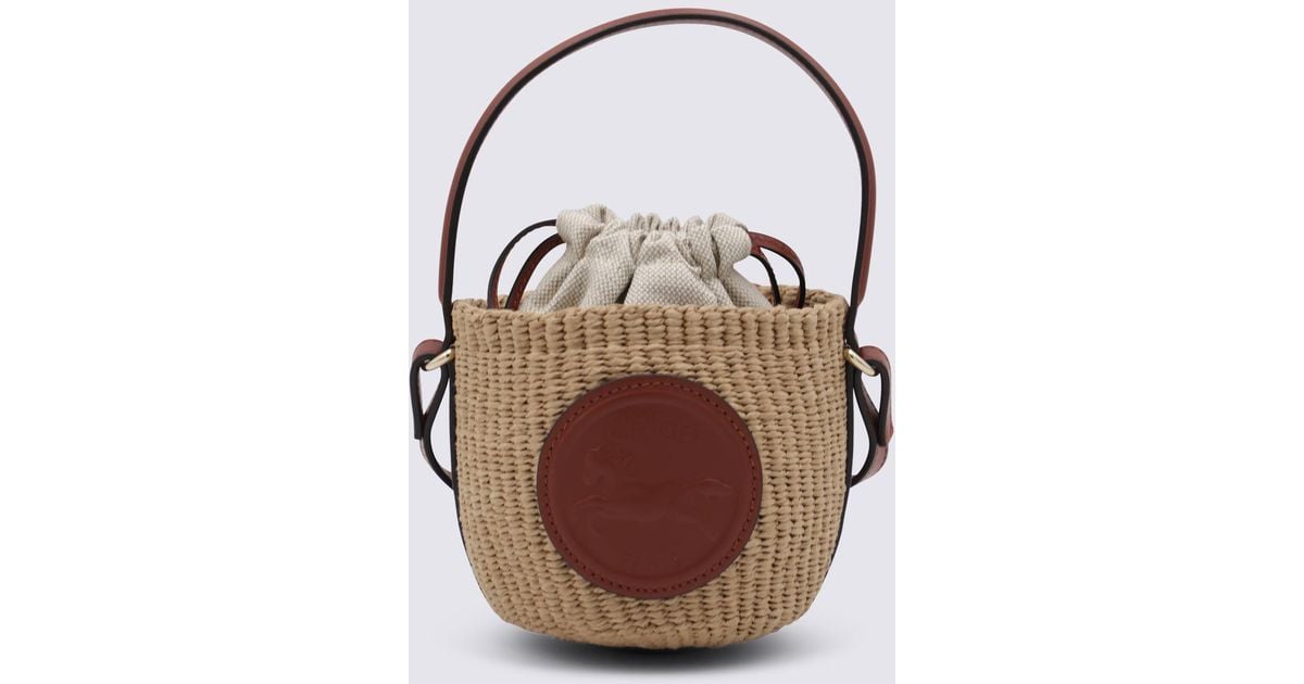 CHLOE BROWN RAFFIA MINI HORSE SATCHEL