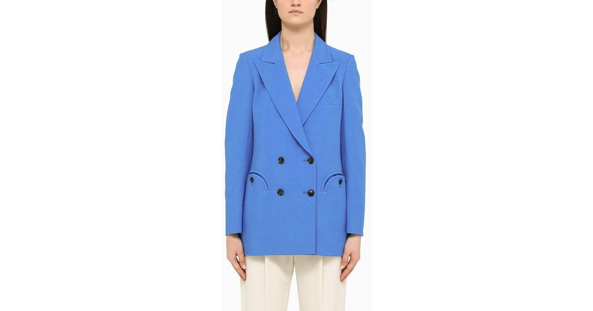 Blazé Milano Blazé Milano Indigo Double-breasted Jacket in Blue | Lyst