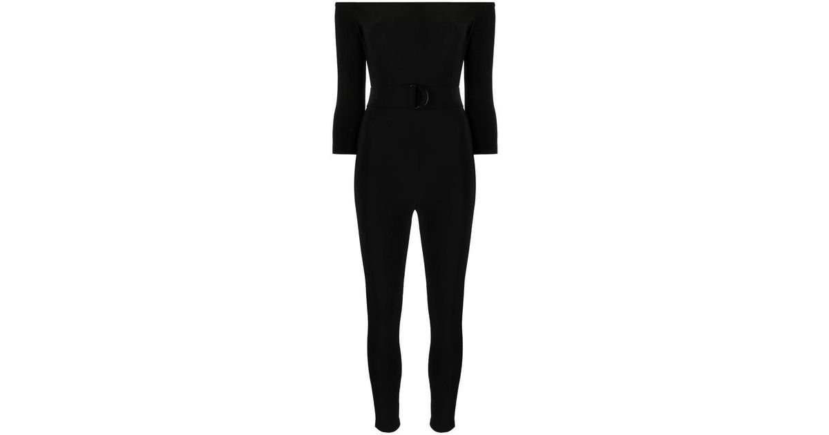 Norma Kamali Jumpsuit With Open Shoulders in Black | Lyst