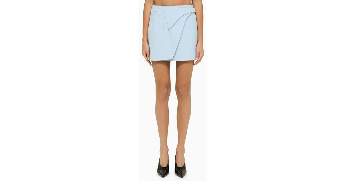 Wardrobe NYC Wraparound Miniskirt in Blue Lyst