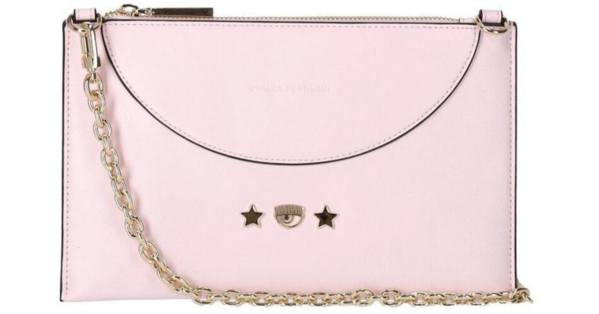 Chiara Ferragni Golden Eye Star Light Clutch Bag in Pink | Lyst Canada