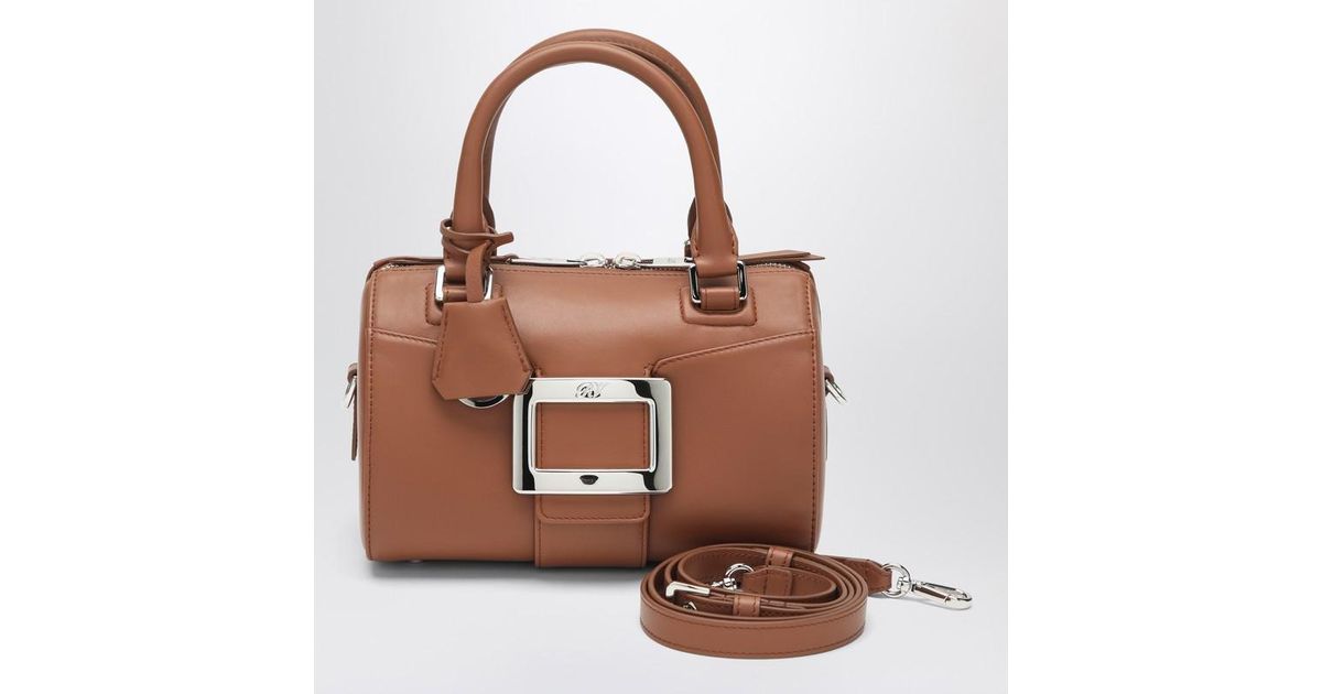 Roger Vivier Belle Vivier Bowling Bag In Cognac Coloured