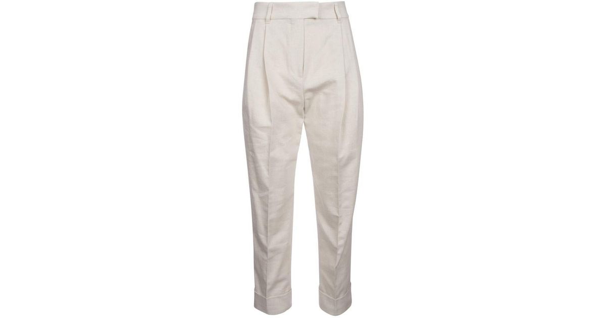 Brunello Cucinelli Pants in White | Lyst