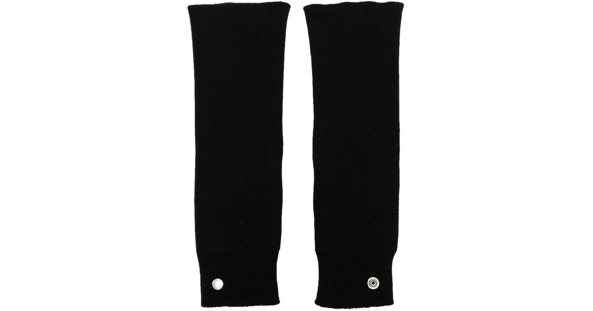 Rick Owens Fingerless Knitted Gloves in Black | Lyst