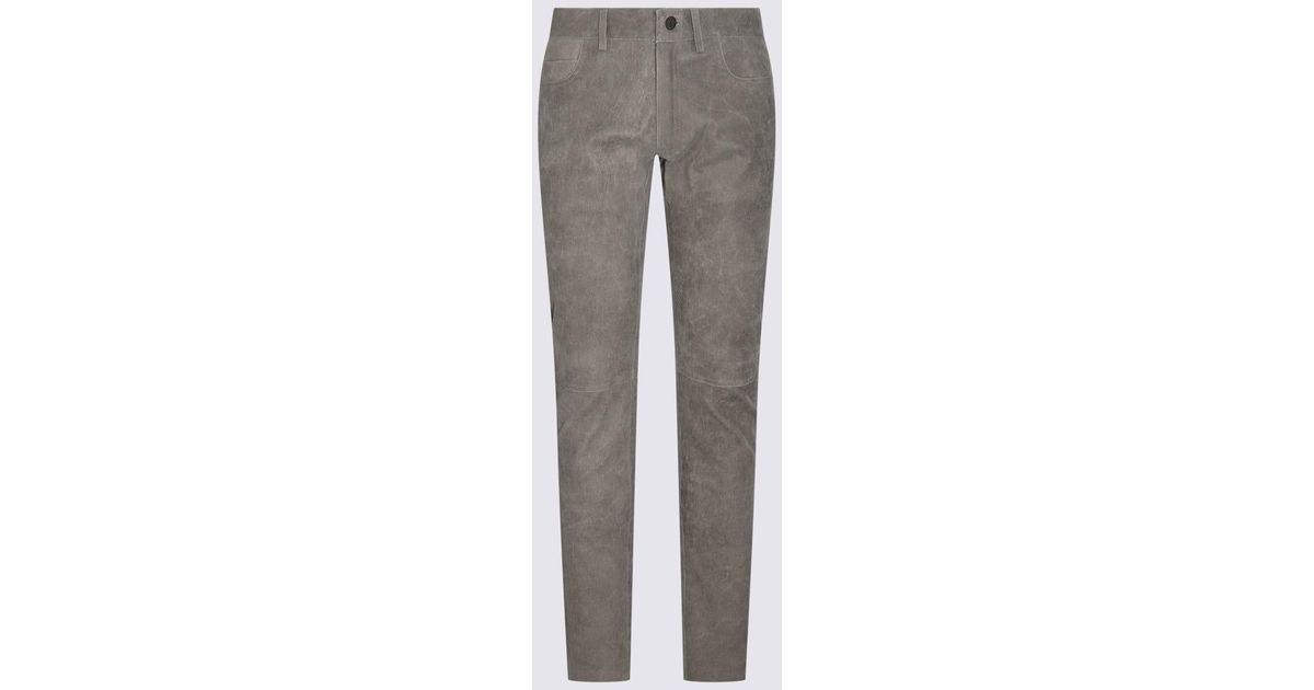 Giorgio Brato Grey Leather Pants in Gray for Men | Lyst