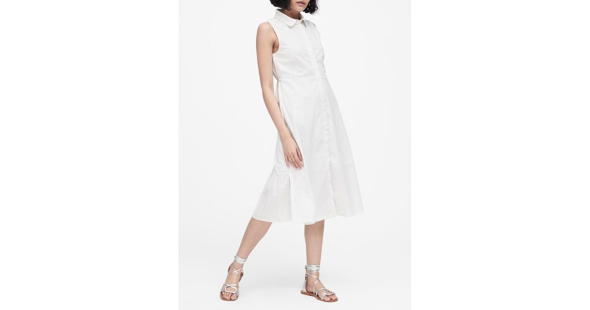 banana republic white shirt dress