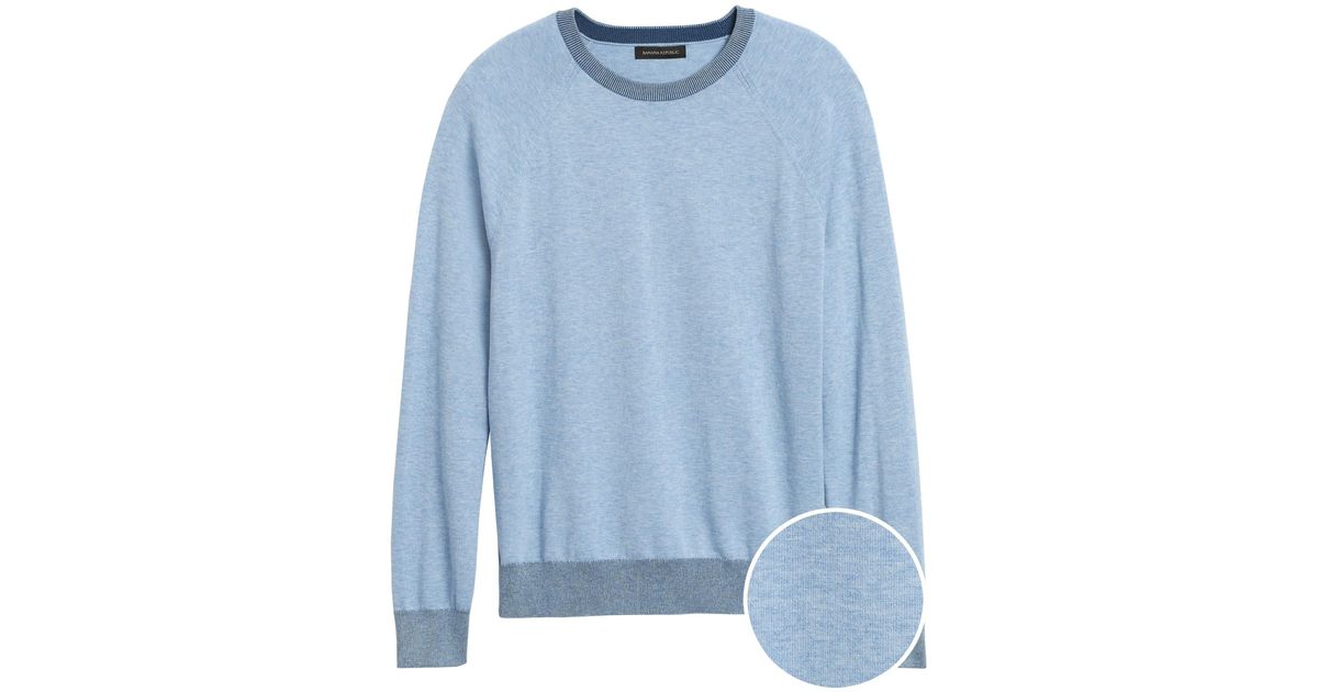 Banana Republic Supima® Cotton Crewneck Sweater in Blue for Men Lyst