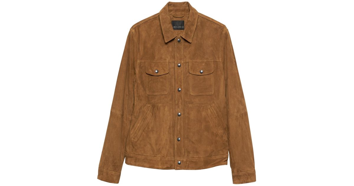 banana republic suede trucker jacket