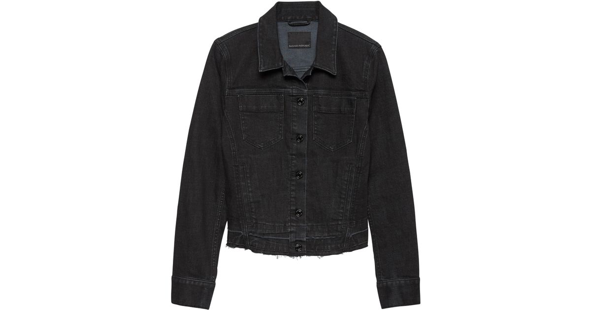 banana republic black denim jacket