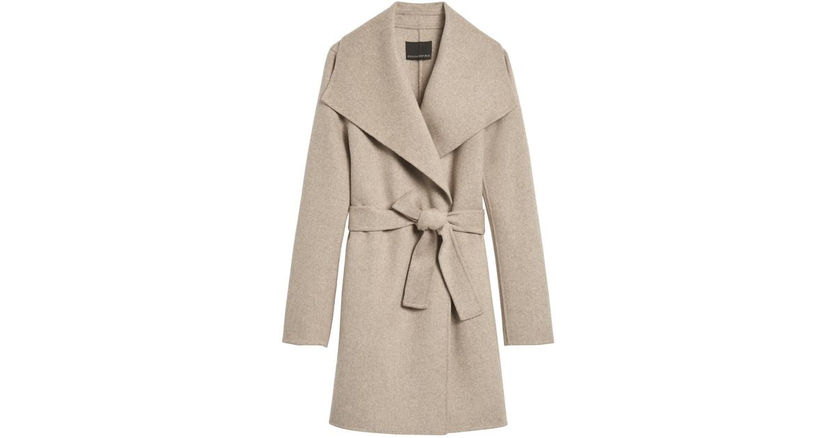 taupe wrap coat