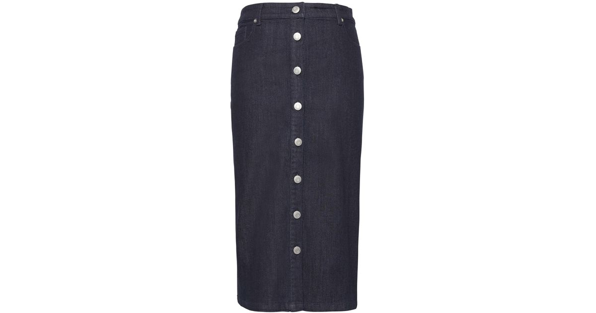 Petite Black Denim Split Hem Maxi Skirt | New Look