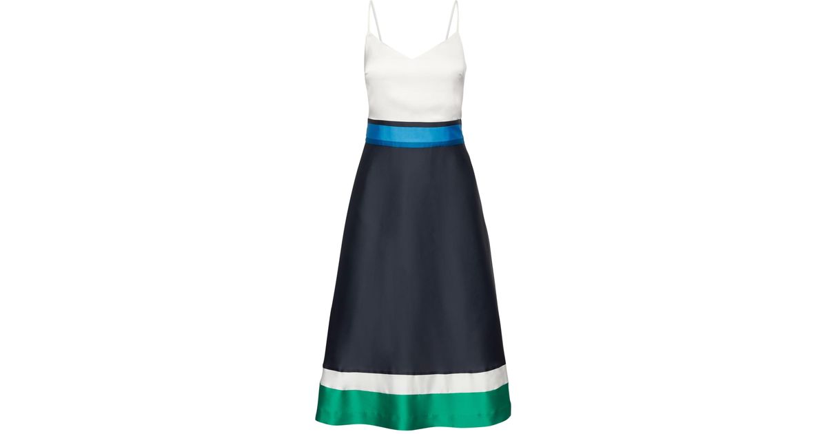 banana republic colorblock pleated midi dress