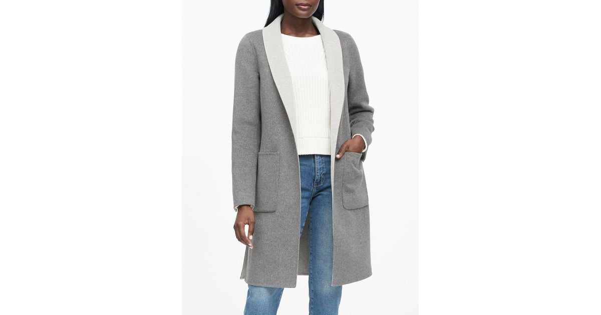 Banana Republic Wool Reversible Car Coat in Gray Lyst