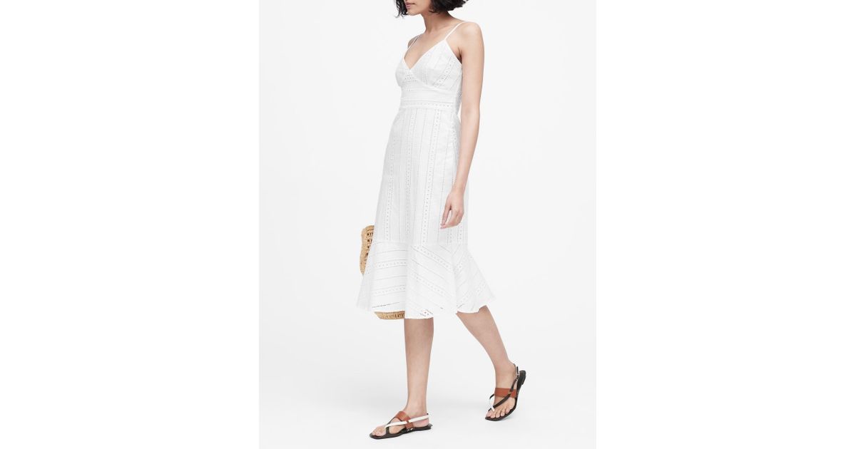 banana republic white eyelet dress