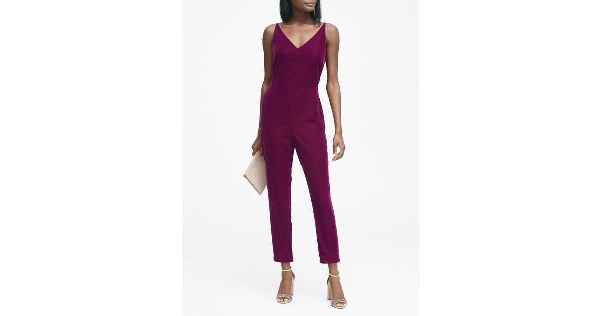 banana republic velvet jumpsuit