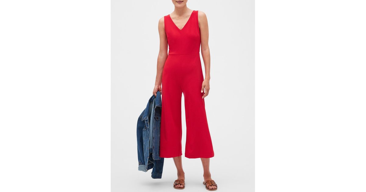 banana republic red jumpsuit