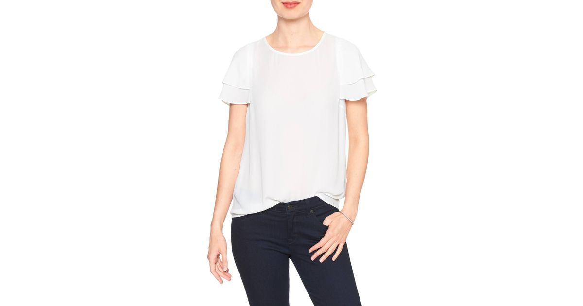 banana republic ruffle sleeve top