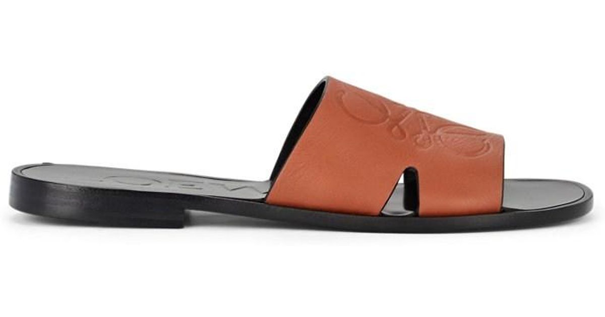 LOEWE Leather Anagram Sandals | Harrods US