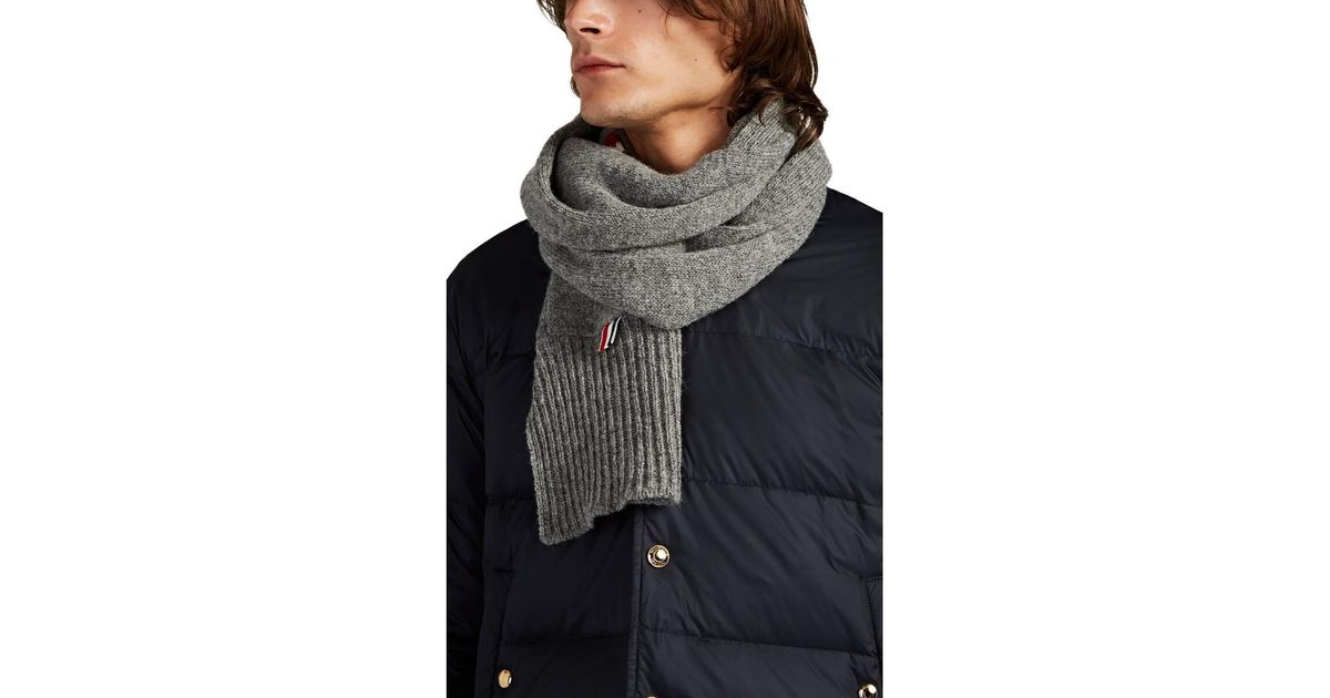 Thom Browne Wool Pocket Scarf in Gray for Men - Lyst