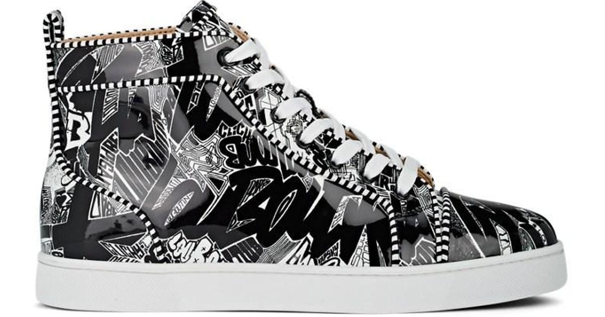 Christian Louboutin Louis Graffitiprint Leather Sneakers