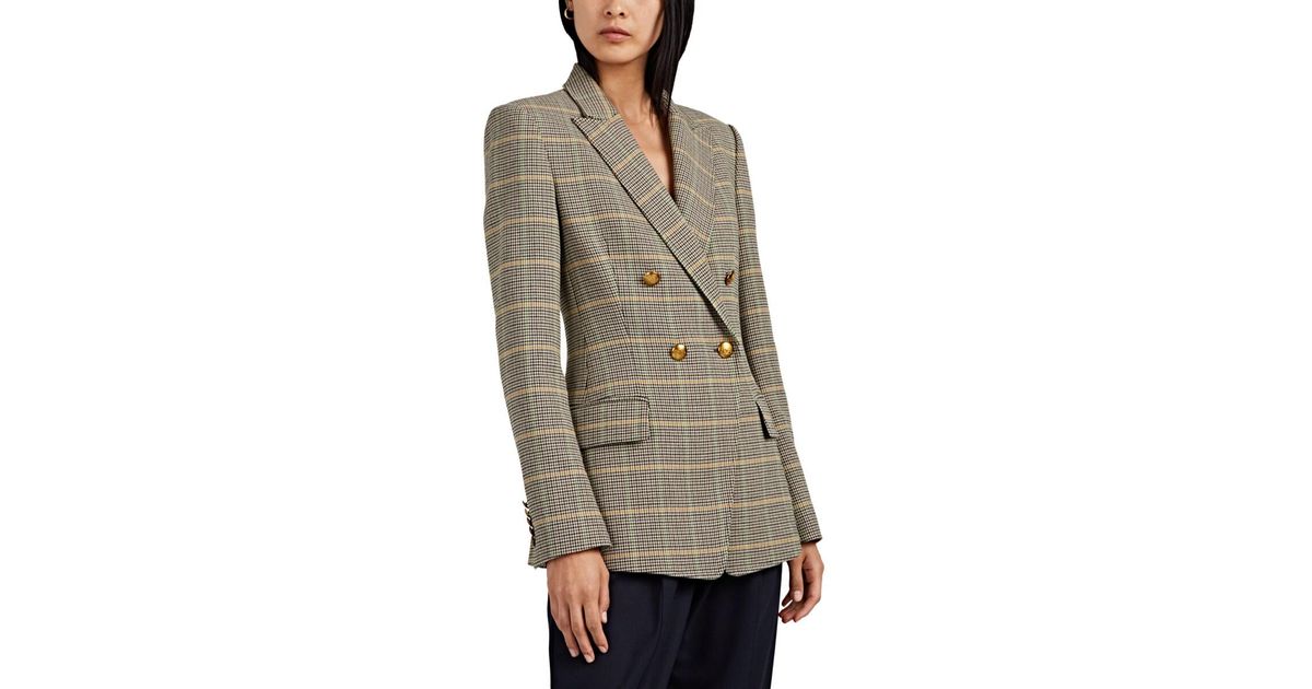 A.L.C. Synthetic Sedgwick Glen Plaid Double-breasted Blazer in Green - Lyst