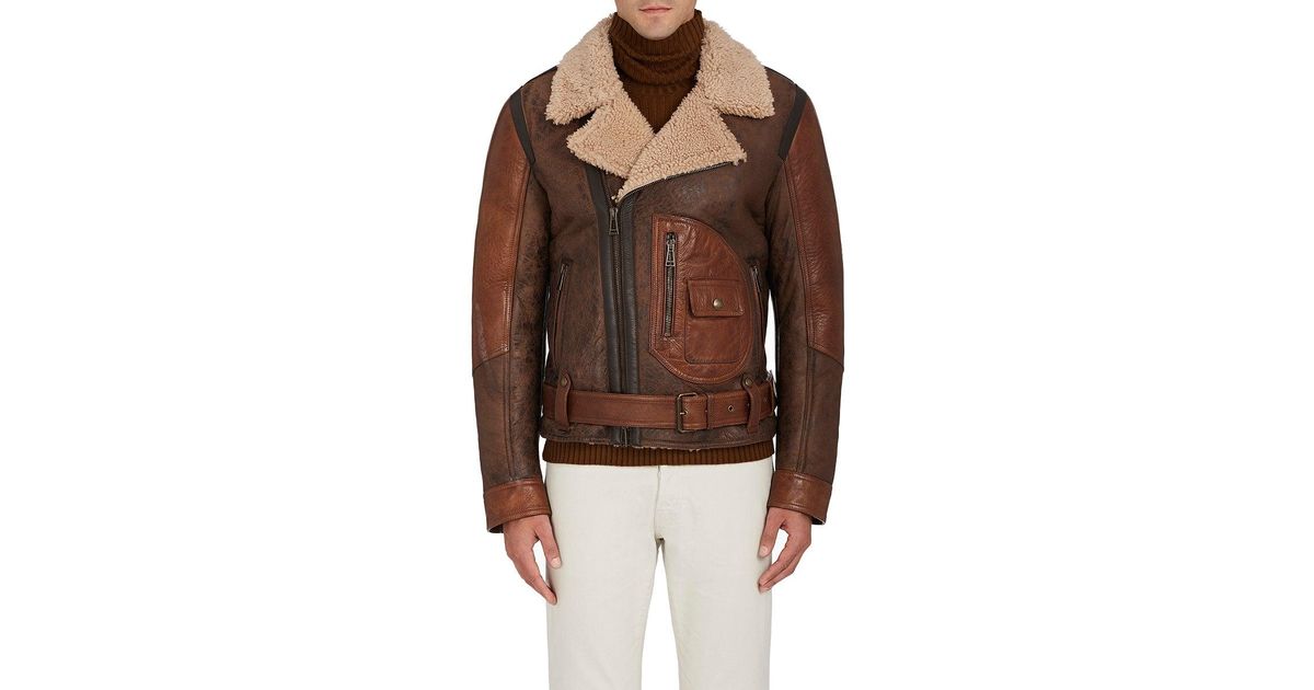 Belstaff Leather Danescroft Shearling Aviator Jacket in Brown for Men - Lyst