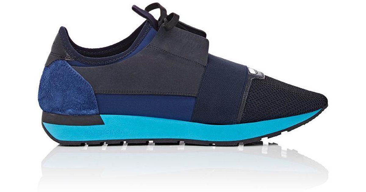all blue balenciaga runners