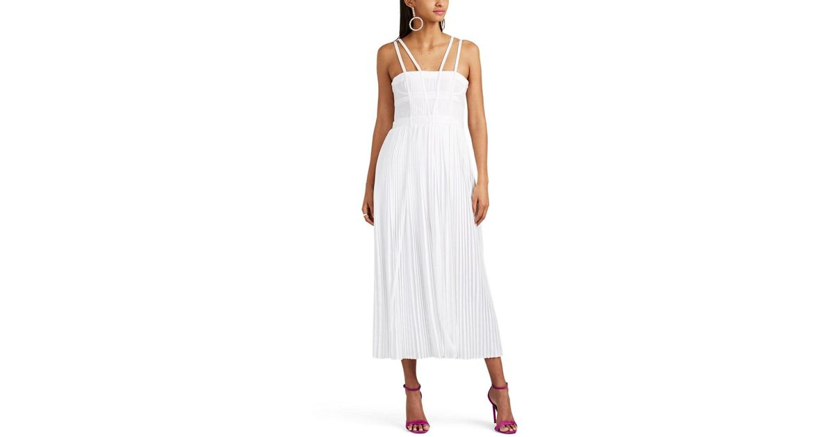 Giovanni bedin Pleated Cotton Maxi Dress in White - Save 29% - Lyst