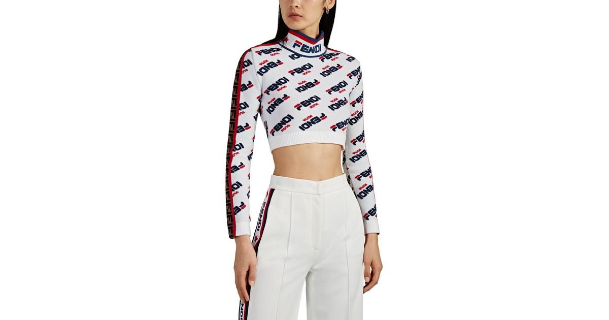 white fendi crop top