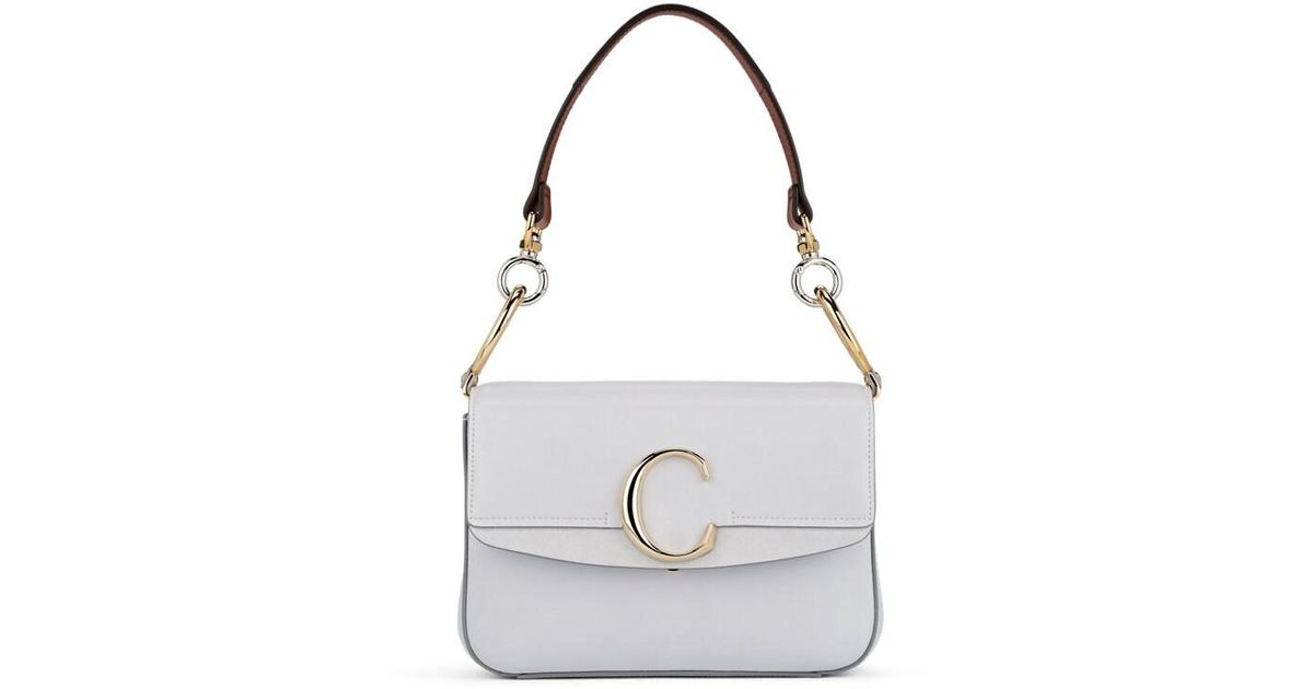 Chloé Leather & Suede Shoulder Bag in Light Gray (Gray) - Lyst