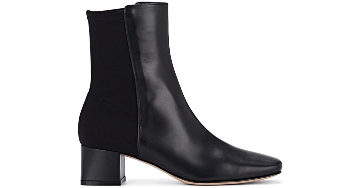 Gianvito Rossi Leather & Tech-knit Ankle Boots in Black - Lyst