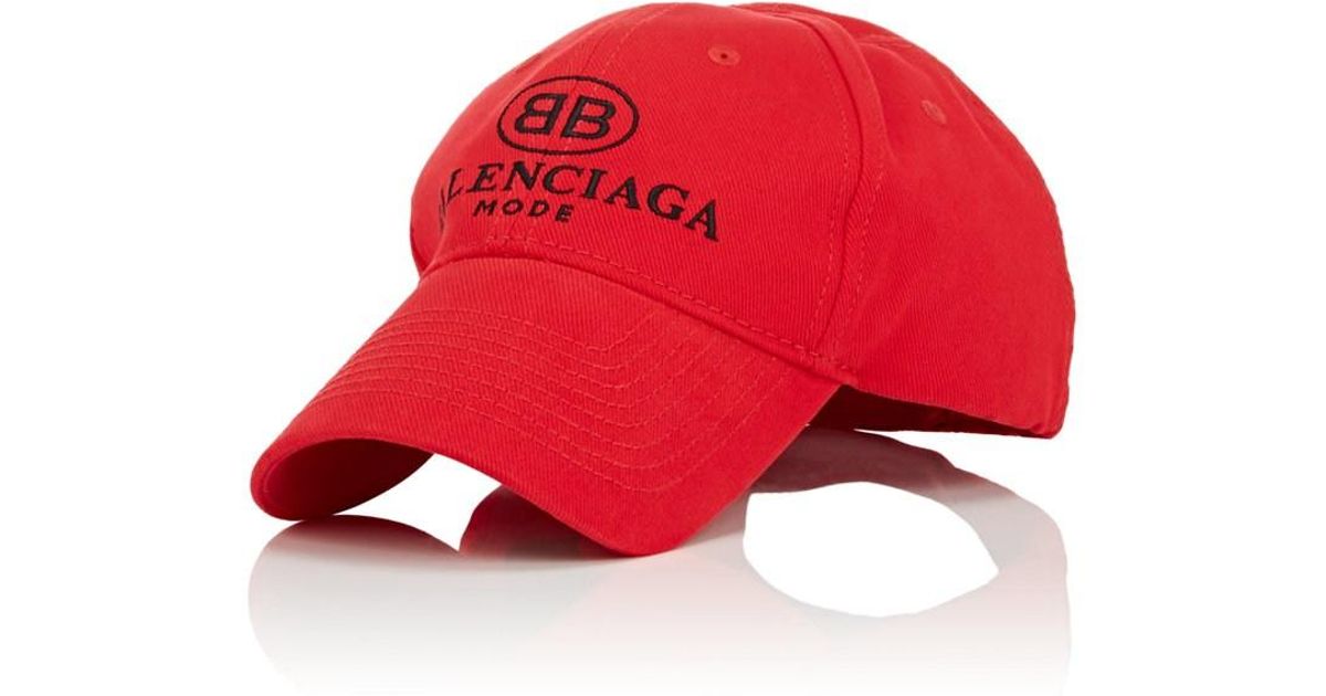Balenciaga Bb-logo Cotton Baseball Cap in Black for Men - Lyst