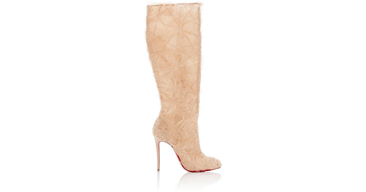 louboutin boots beige louboutin boots beige
