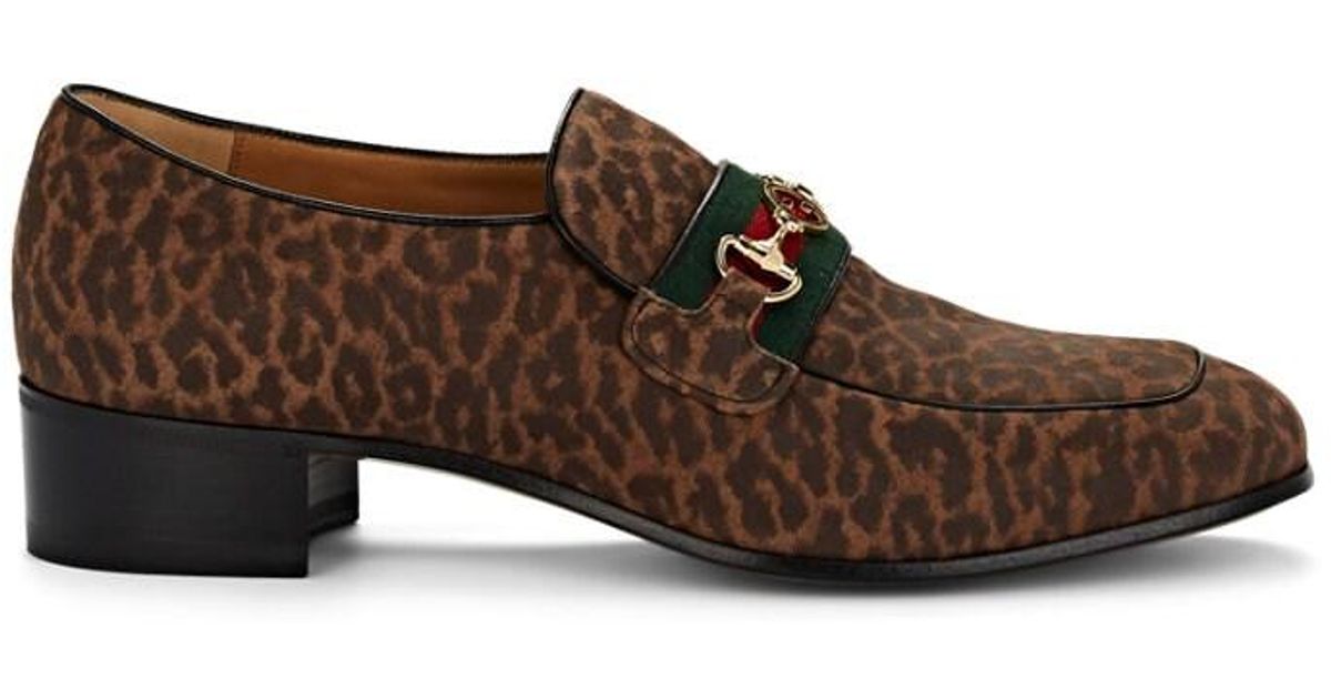 gucci leopard print loafers