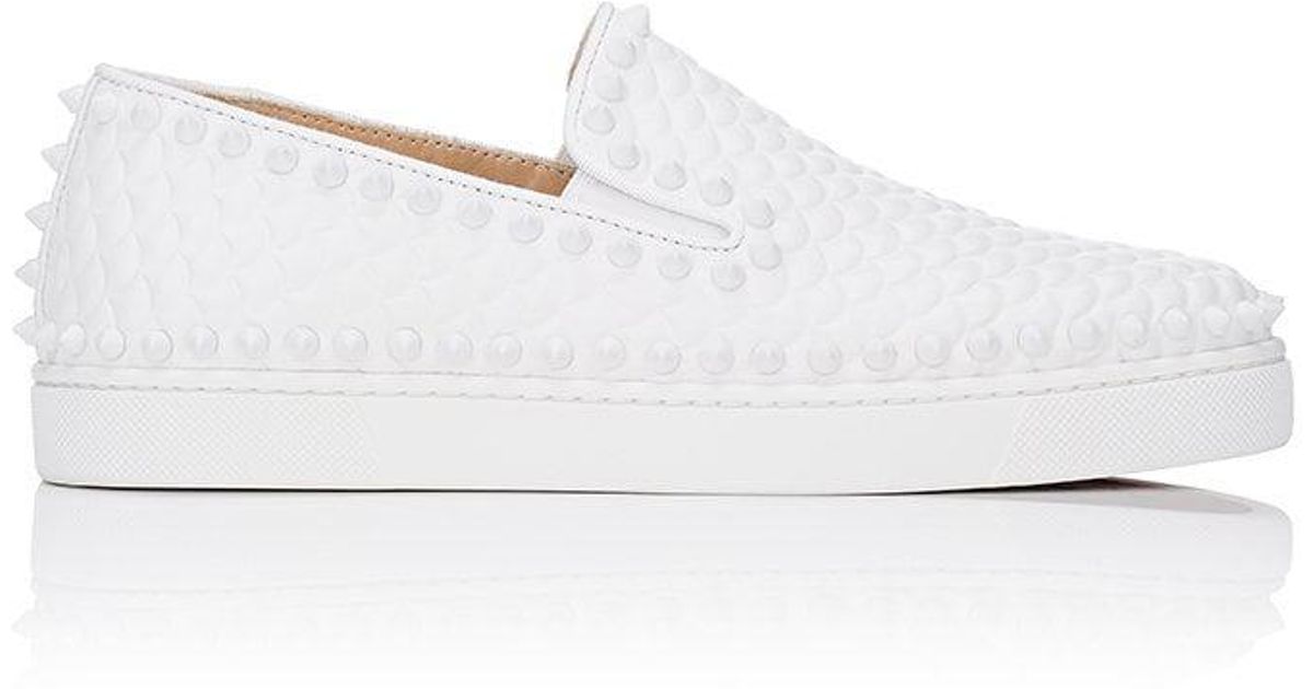 Christian Louboutin White Roller boat Slip for men Christian Louboutin White Roller boat Slip for men