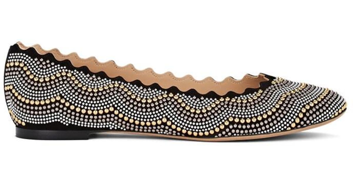 chloe silver flats